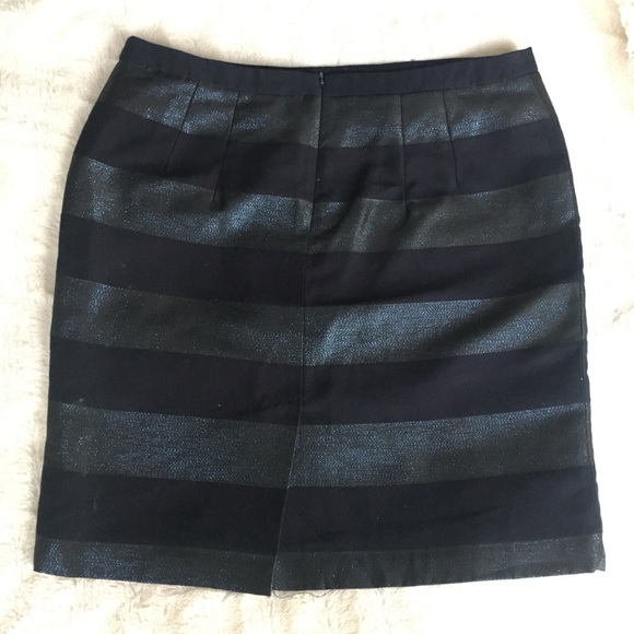 Navy Striped Straight Pencil Skirt - Picture 3 of 5